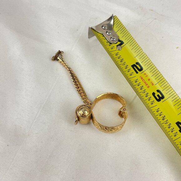 Vintage Scarf Glove Clip Gold-Tone Adjustable Intricate Detailing & Textured Des - Picture 6 of 6